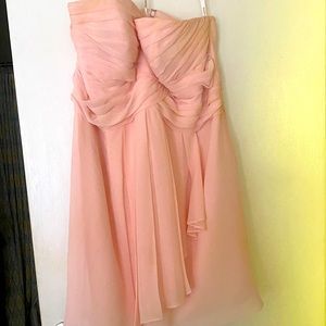 Strapless Knee length bridesmaids dress